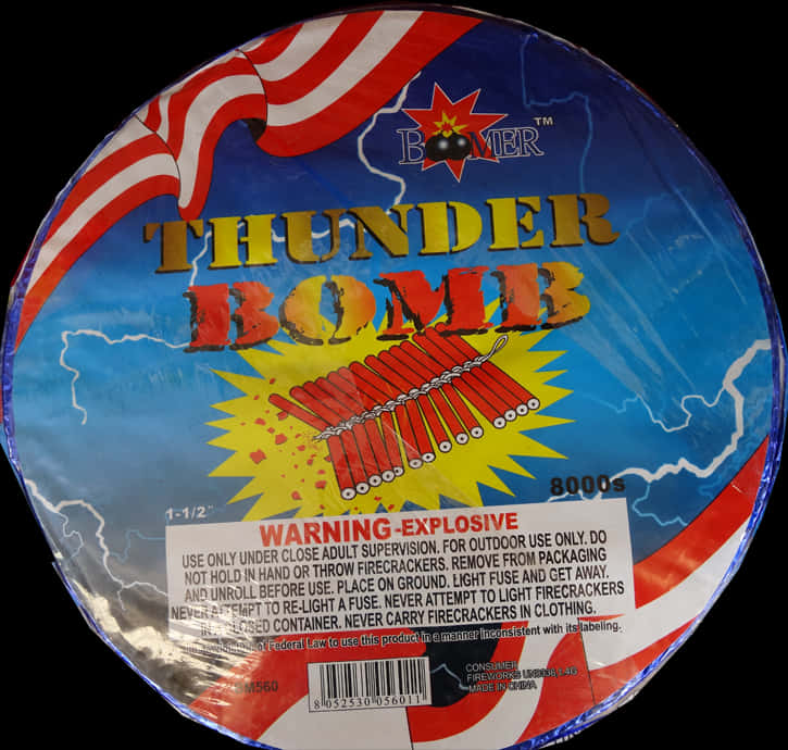 Thunder Bombs Fireworks Label PNG