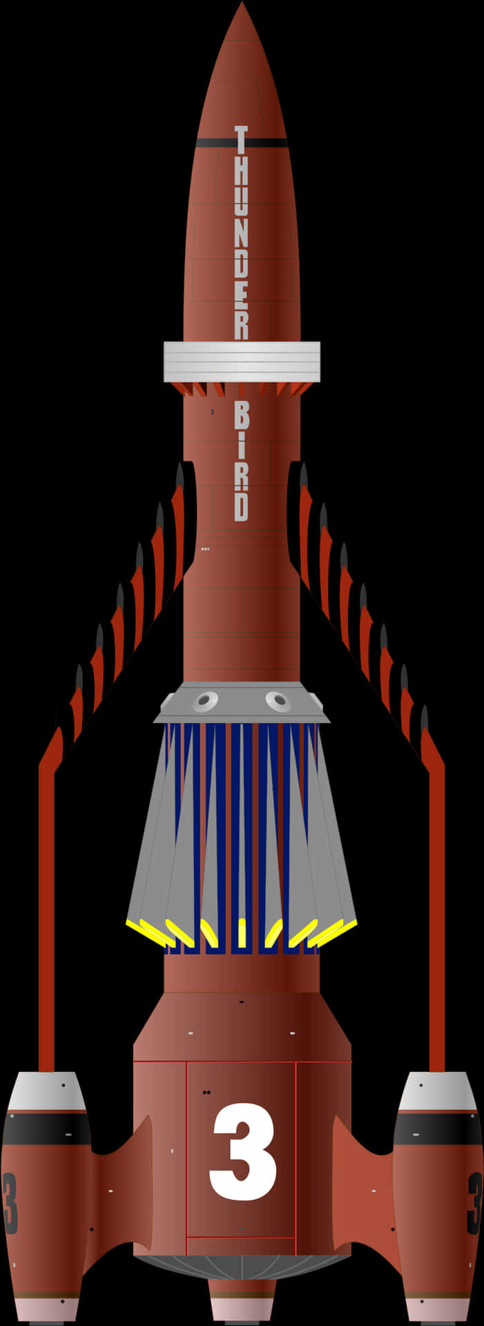 Thunderbird3 Rocket Illustration PNG