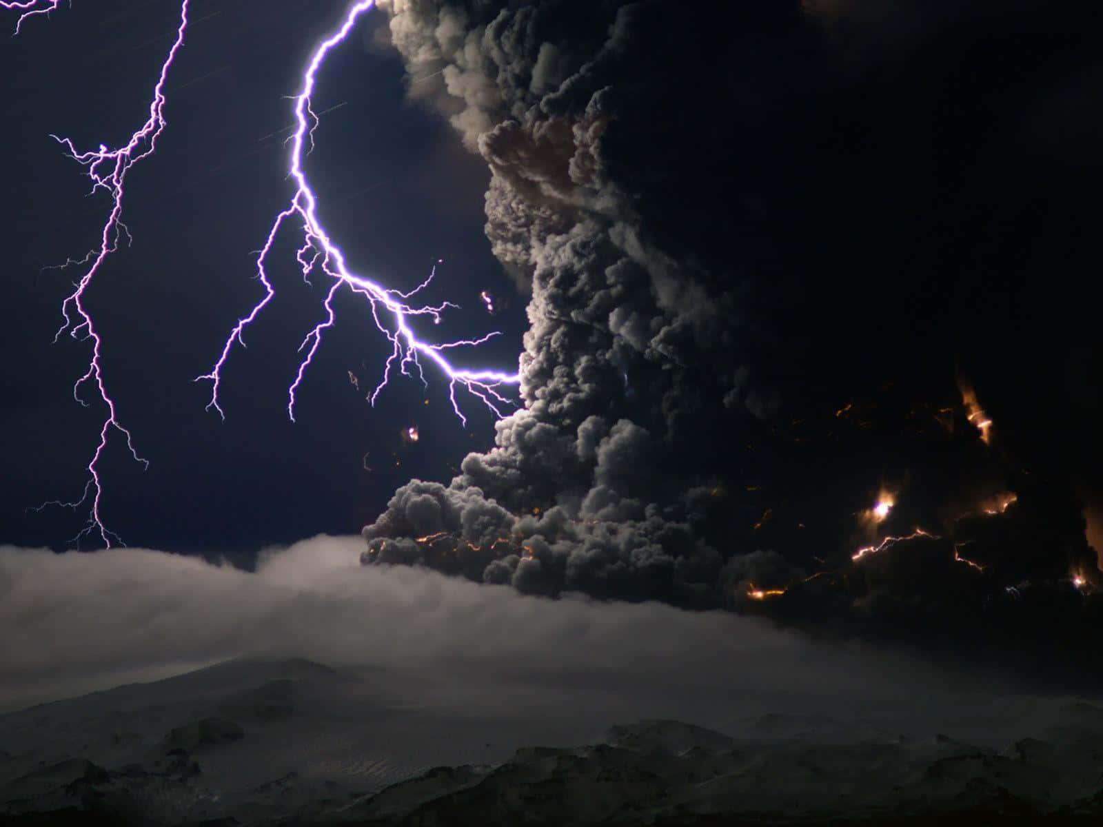 Powerful Thunderstorm Sky with Lightning Strikes