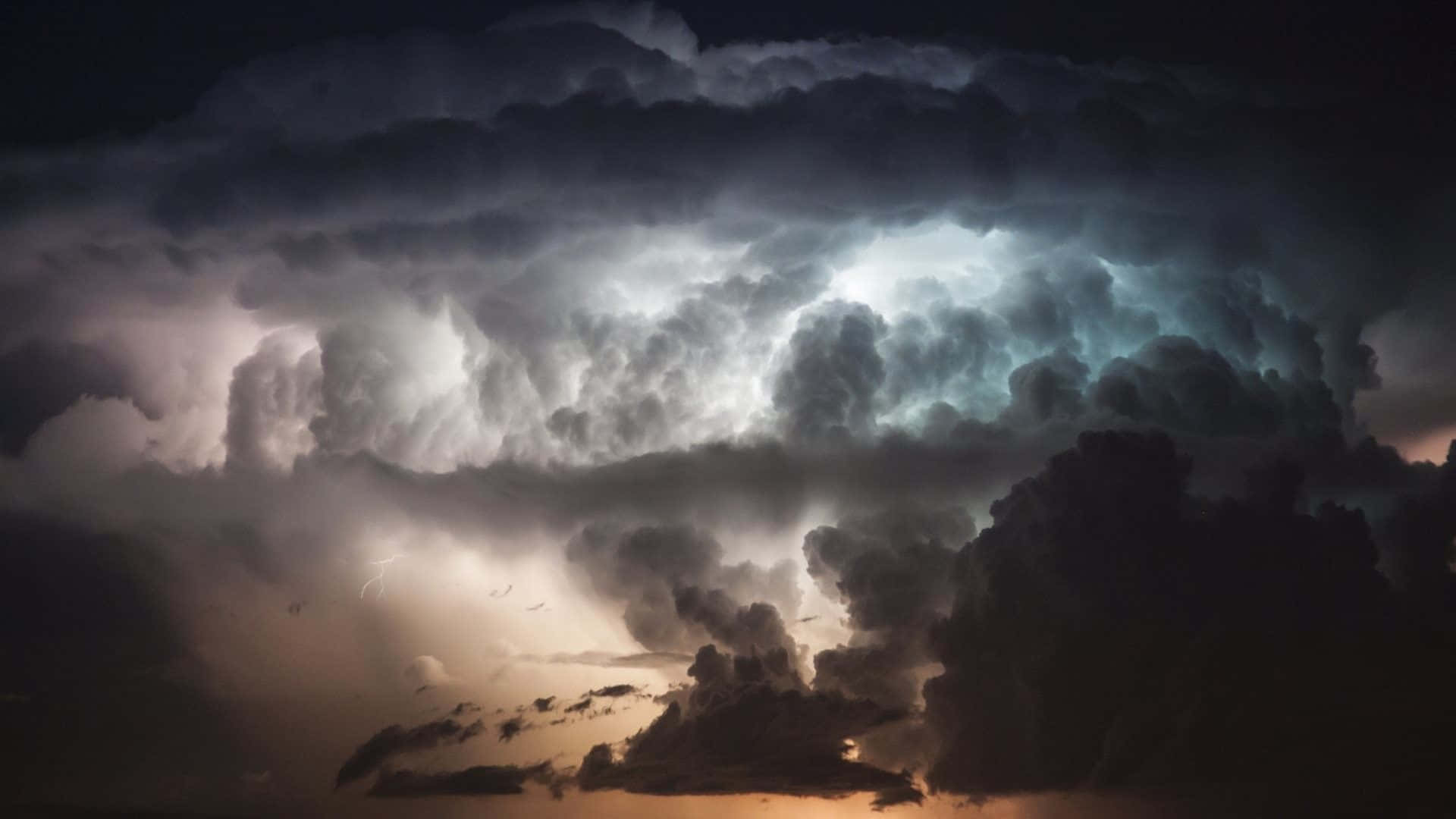 Majestic Thunderstorm Over a City Skyline