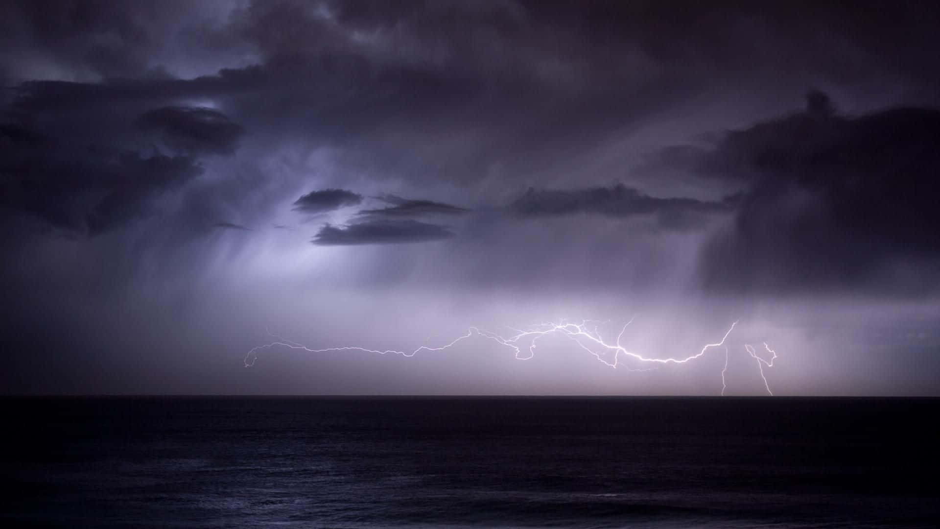 A vibrant thunderstorm produces a beautiful lightshow