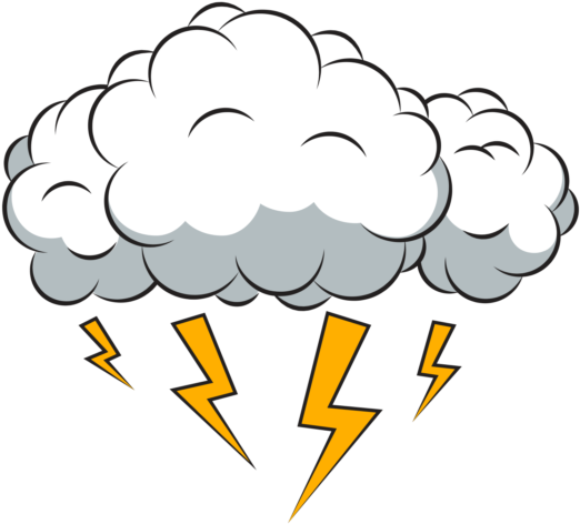 Thunderstorm Cloud Cartoon Illustration PNG