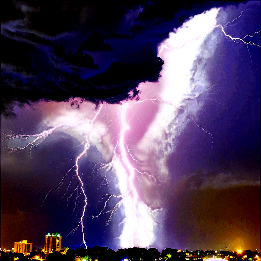 Thunderstorm Over City Png Avg46 PNG