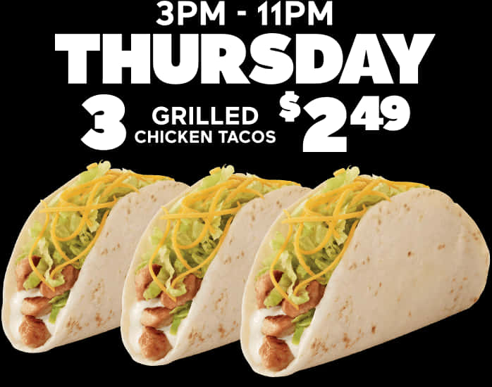 Thursday Chicken Taco Deal Ad PNG