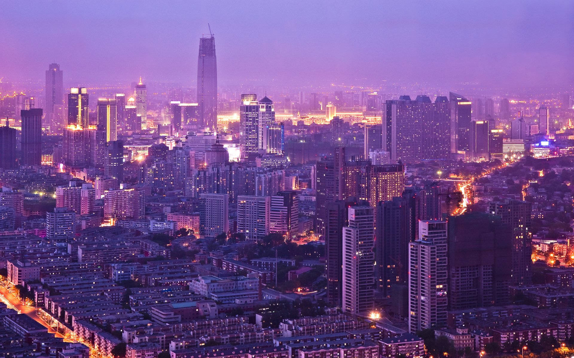 Tianjin Purple Lights Wallpaper