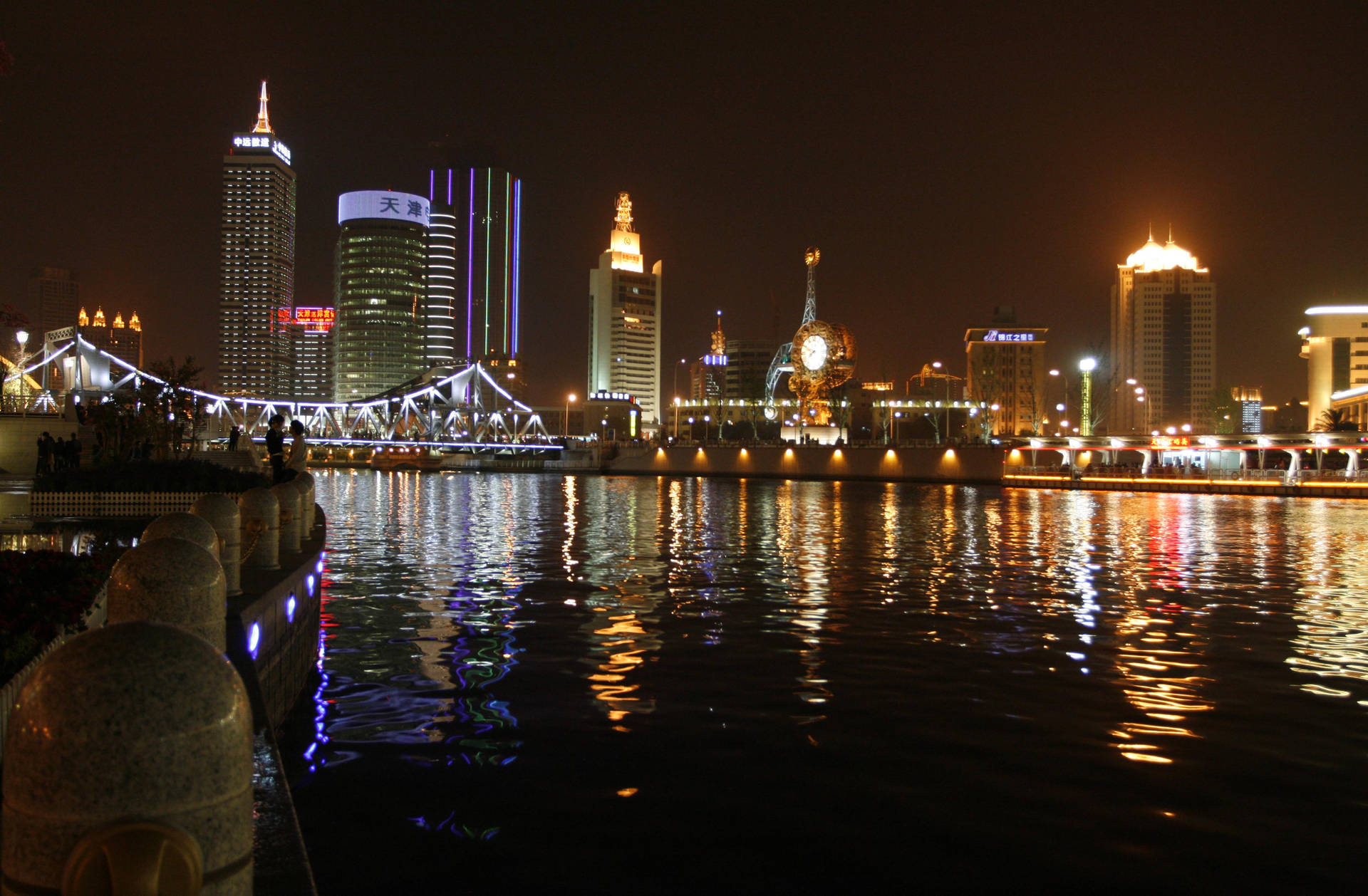 Tianjin River At Night Wallpaper