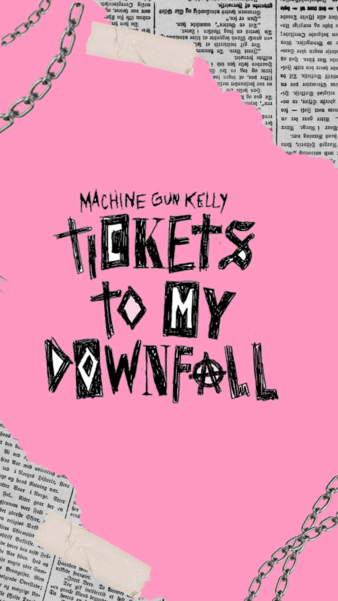 Tickets To My Downfall Newspaper Aesthetic Pink Wallpaper