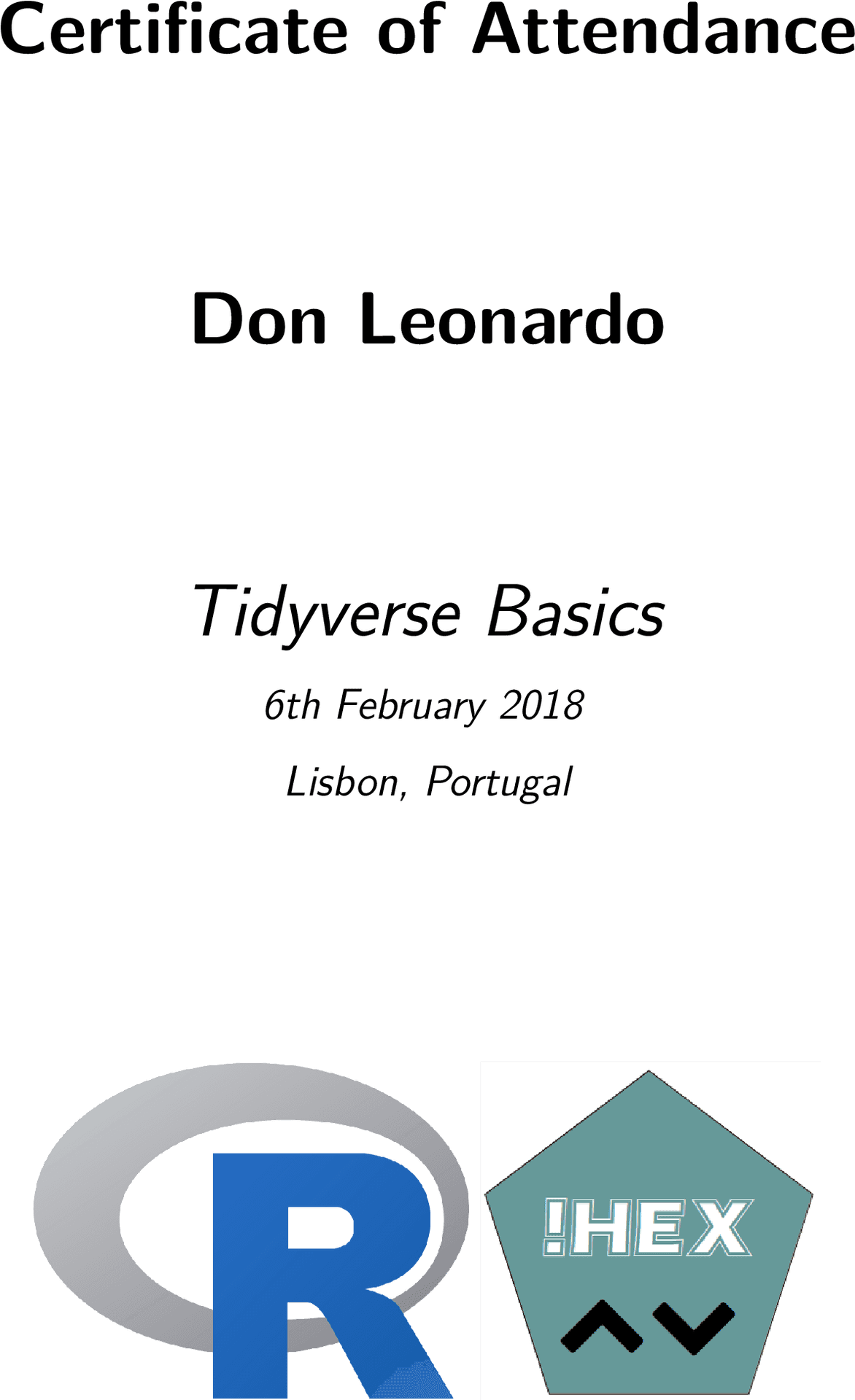 Tidyverse Basics Certificate Template2018 PNG