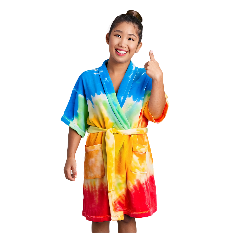 Tie-dye Fun Robe Png 06132024 PNG