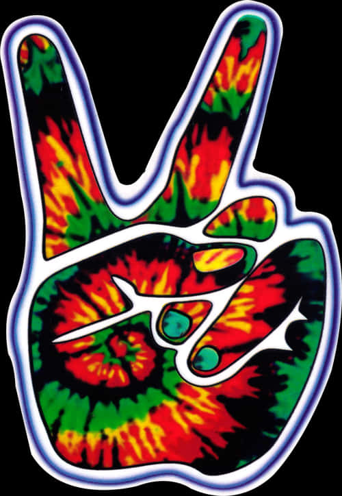 Tie Dye Peace Sign Hand Gesture PNG