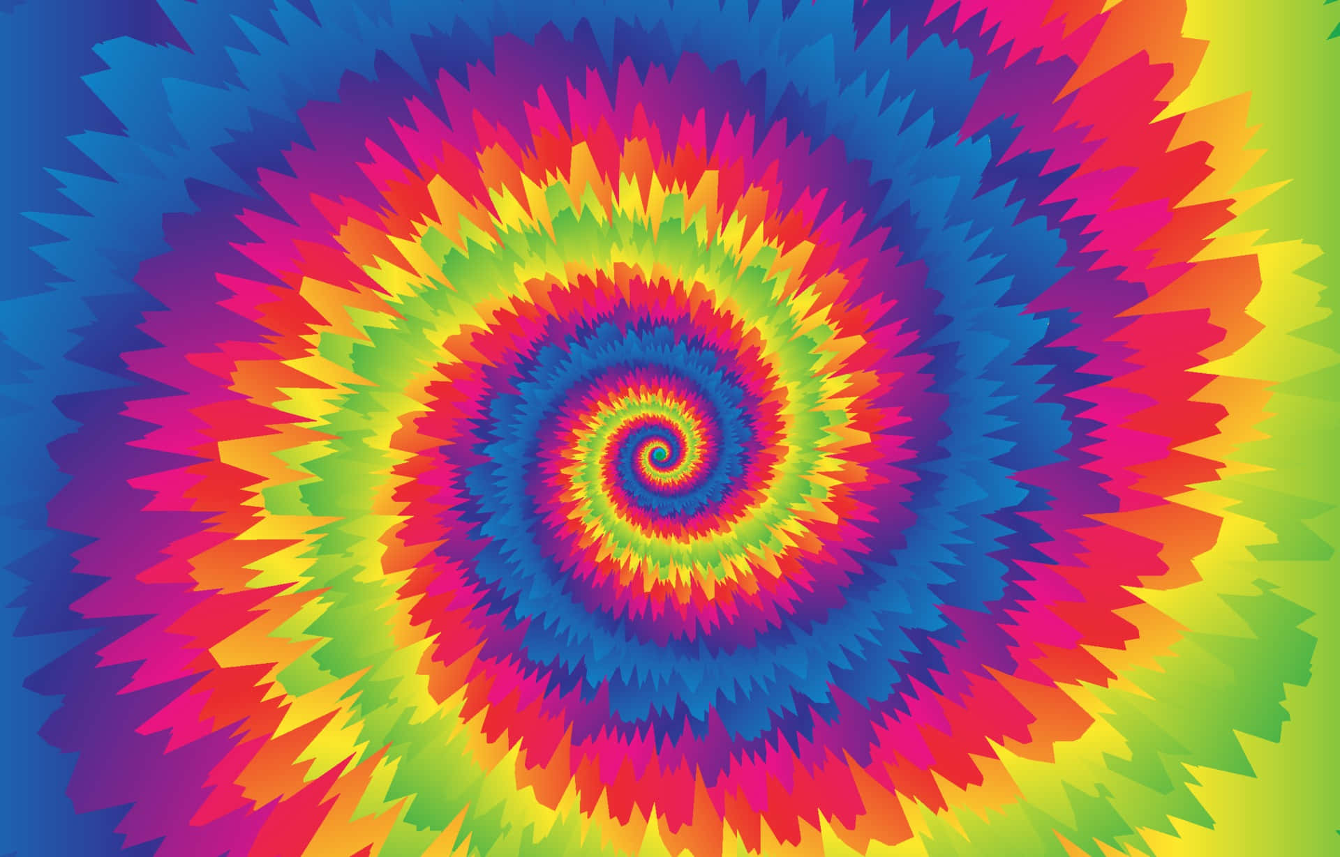 A Colorful Spiral Design With A Rainbow Background