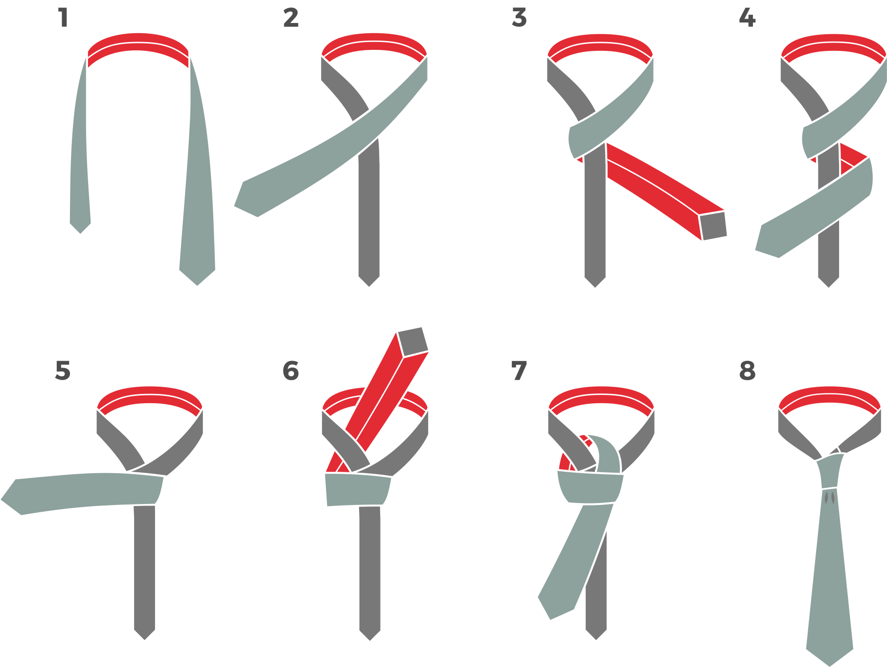 Tie Knotting Instructions PNG