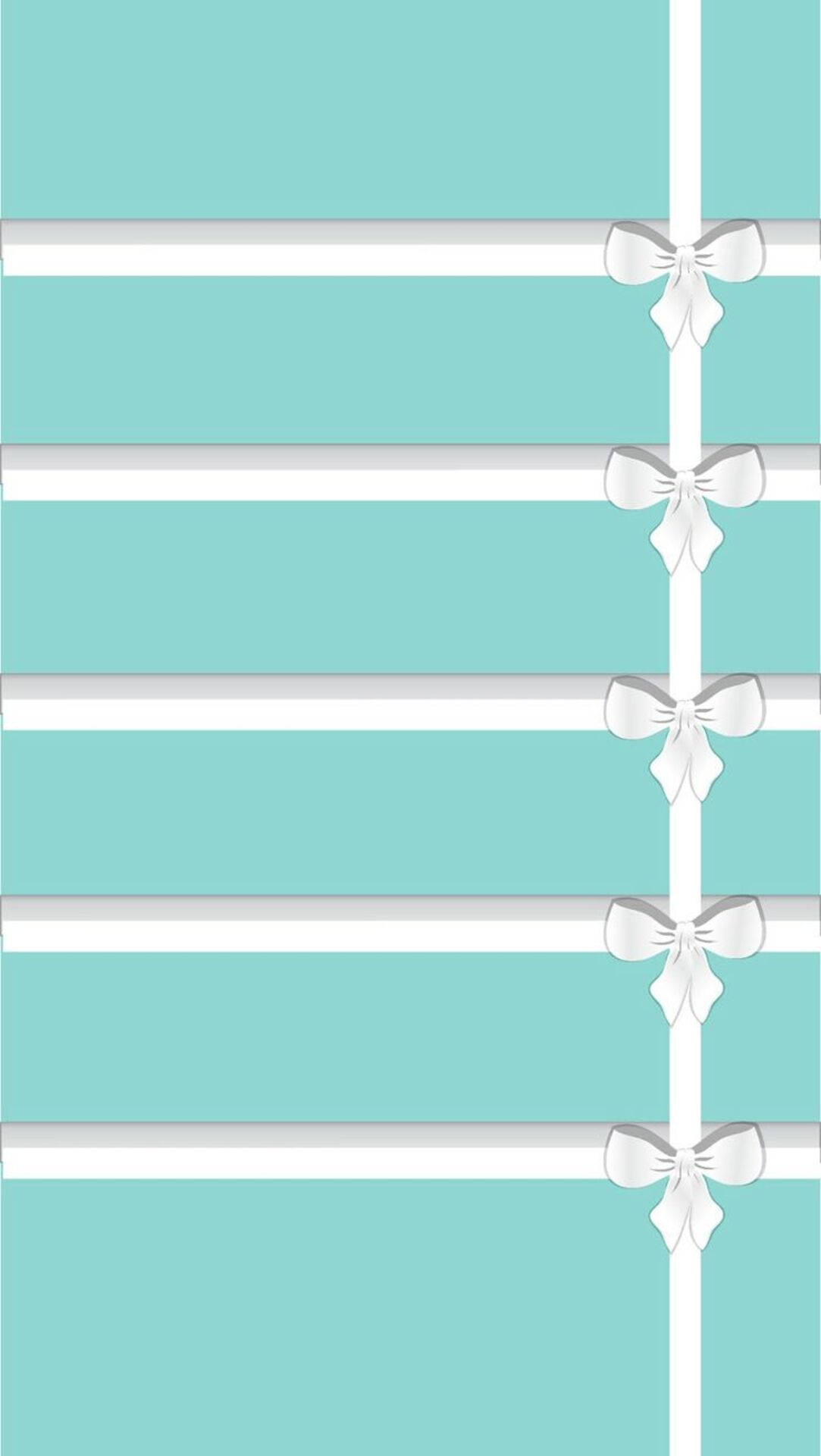 Tiffany Blue And White Ribbons Wallpaper