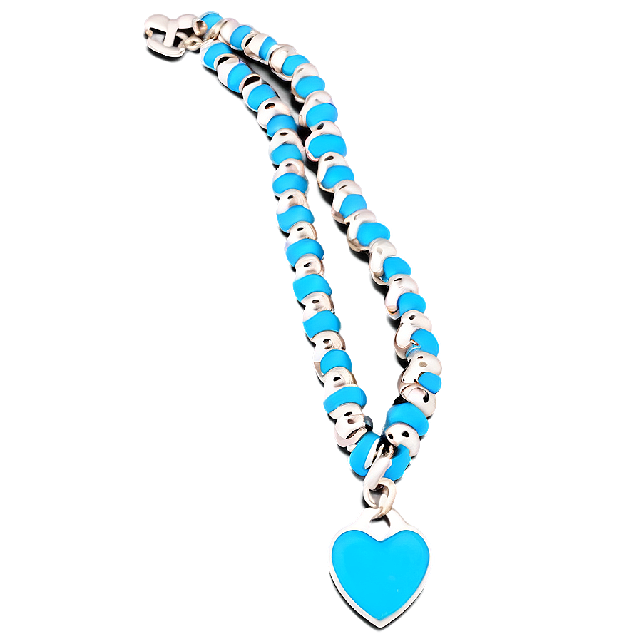 Tiffany Blue Heart Tag Bead Bracelet Png Cop PNG