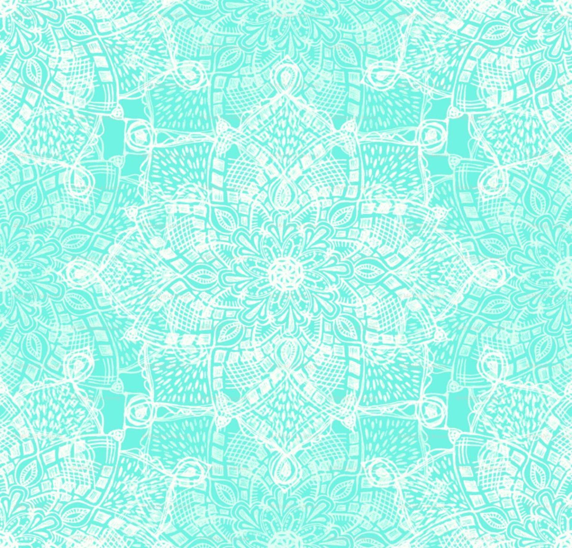 Tiffany Blue Lace Pattern Wallpaper
