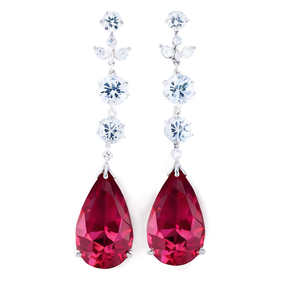 Tiffany Paper Flowers Diamond Drop Earrings Png 06242024 PNG