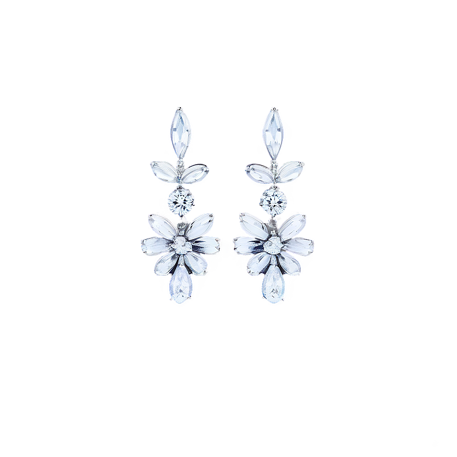 Tiffany Paper Flowers Diamond Drop Earrings Png Svf PNG