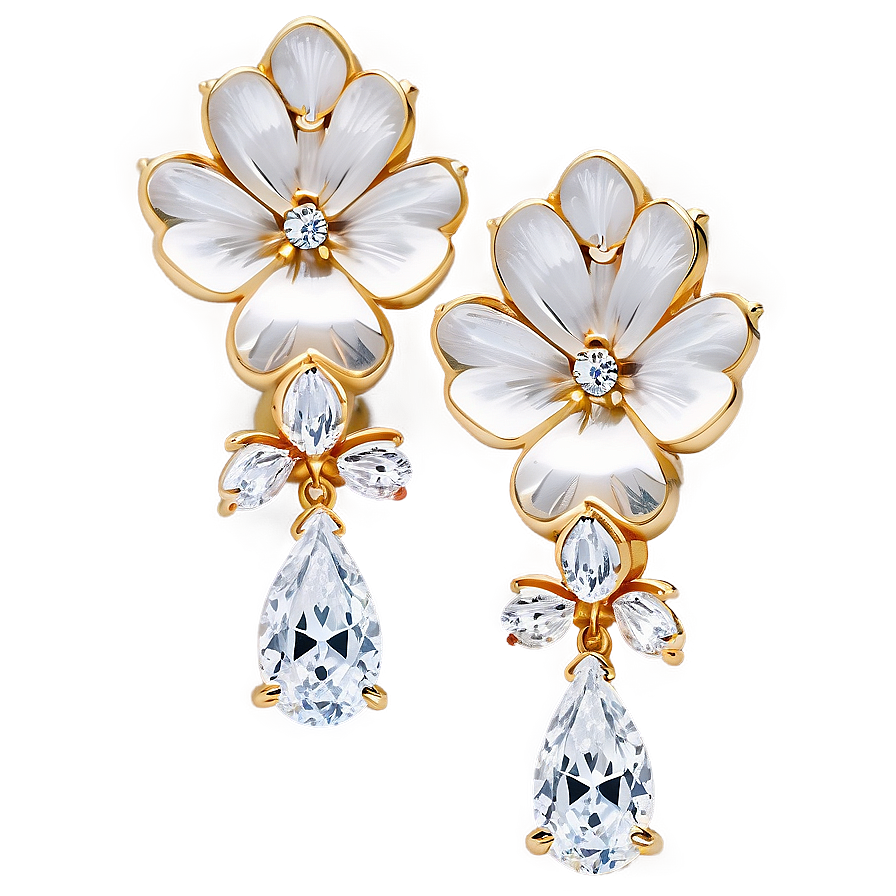 Tiffany Paper Flowers Diamond Drop Earrings Png Vdr65 PNG