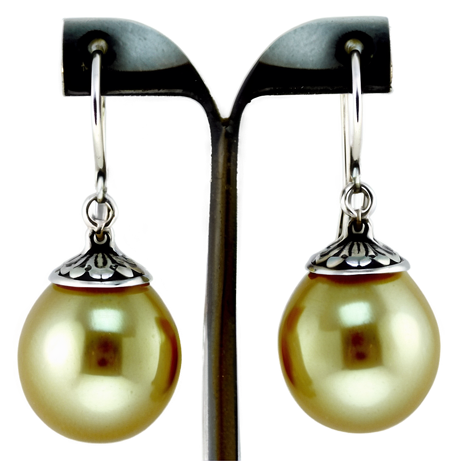 Tiffany Pearl Earrings Png 06242024 PNG