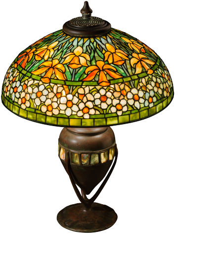 Tiffany Style Narcissus Table Lamp PNG