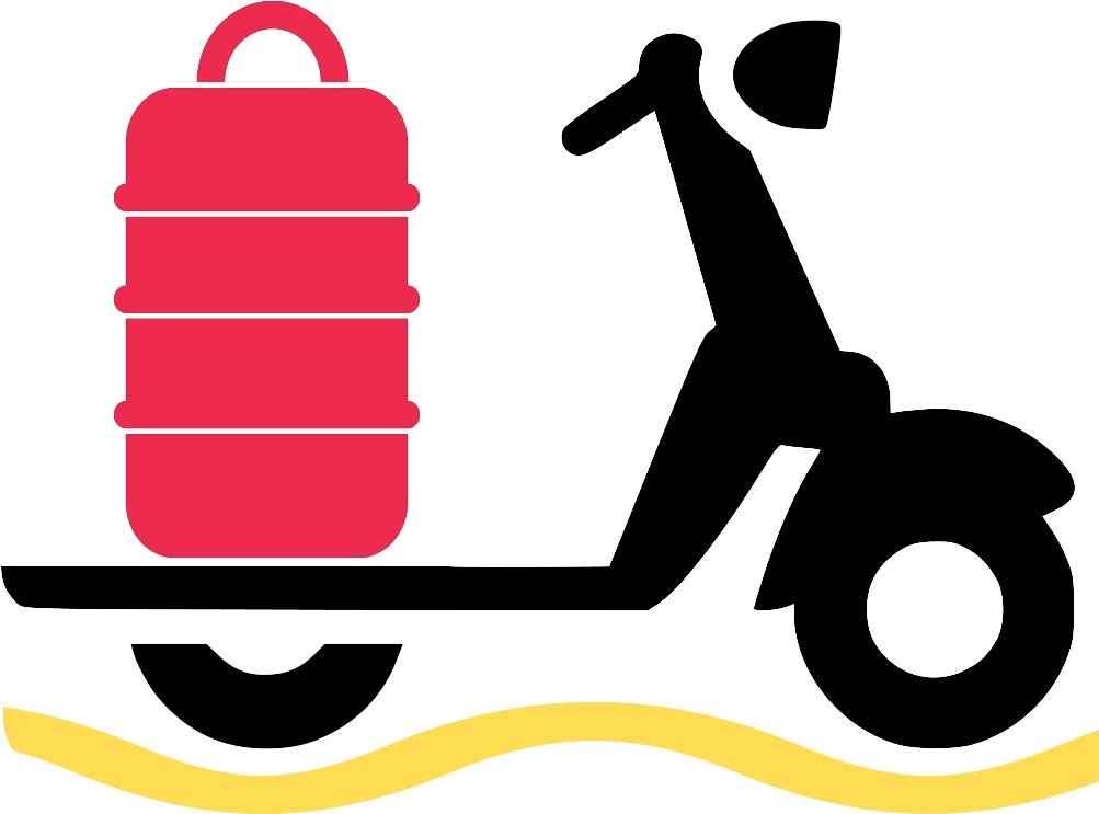 Tiffin Delivery Scooter Graphic PNG