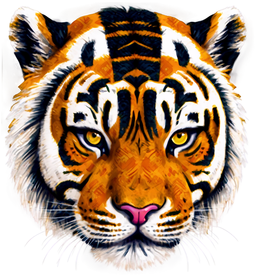 Tiger Face In Tribal Style Png 06252024 PNG