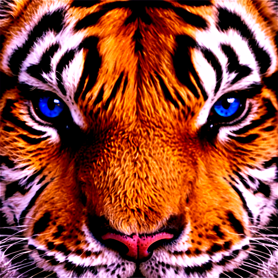 Tiger Face With Blue Eyes Png Fxp88 PNG