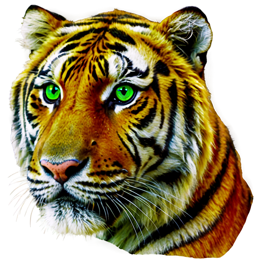 Tiger Face With Green Eyes Png Mvl PNG