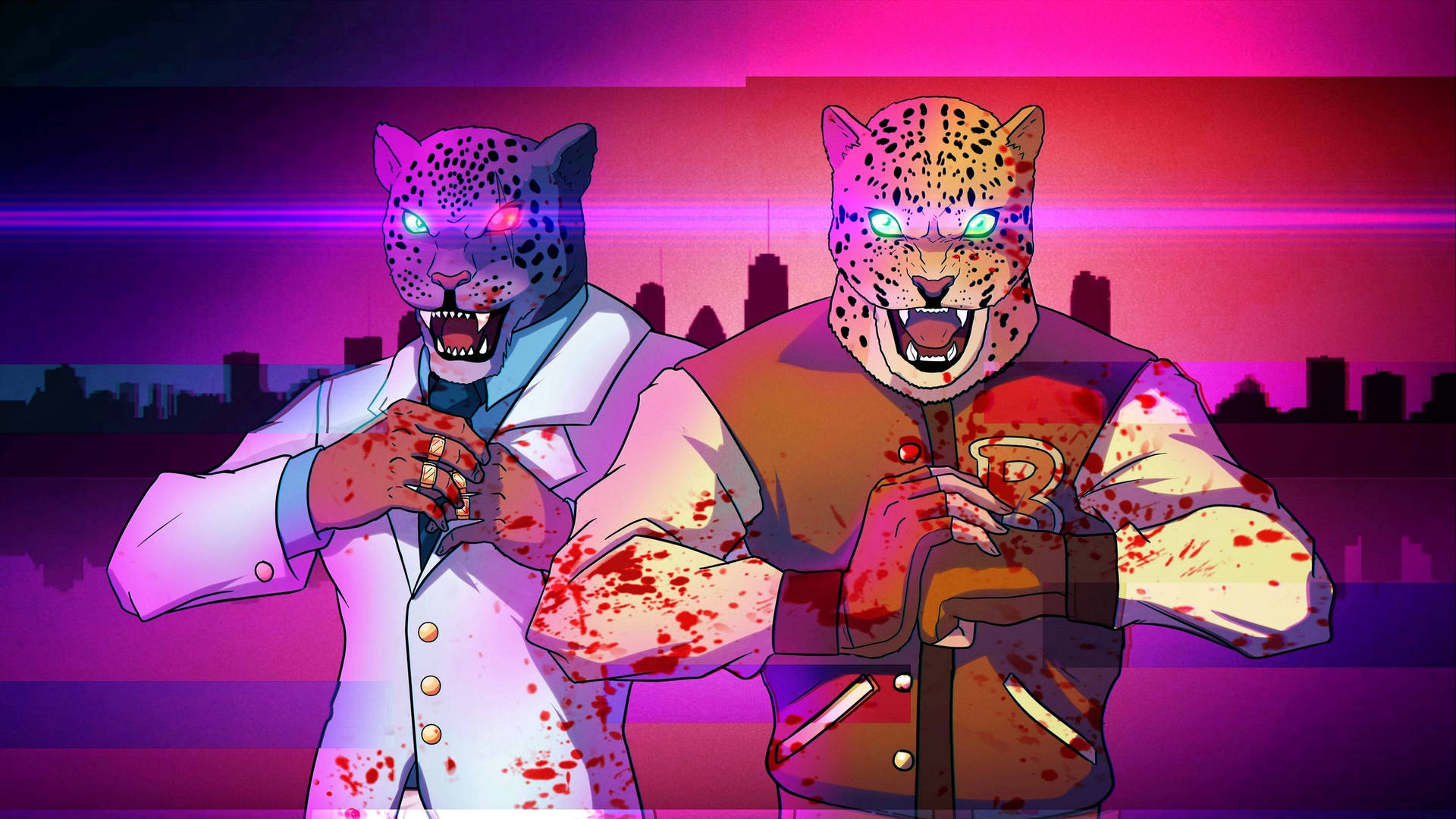 "Tiger Fists of Fury: an image from Hotline Miami" Wallpaper