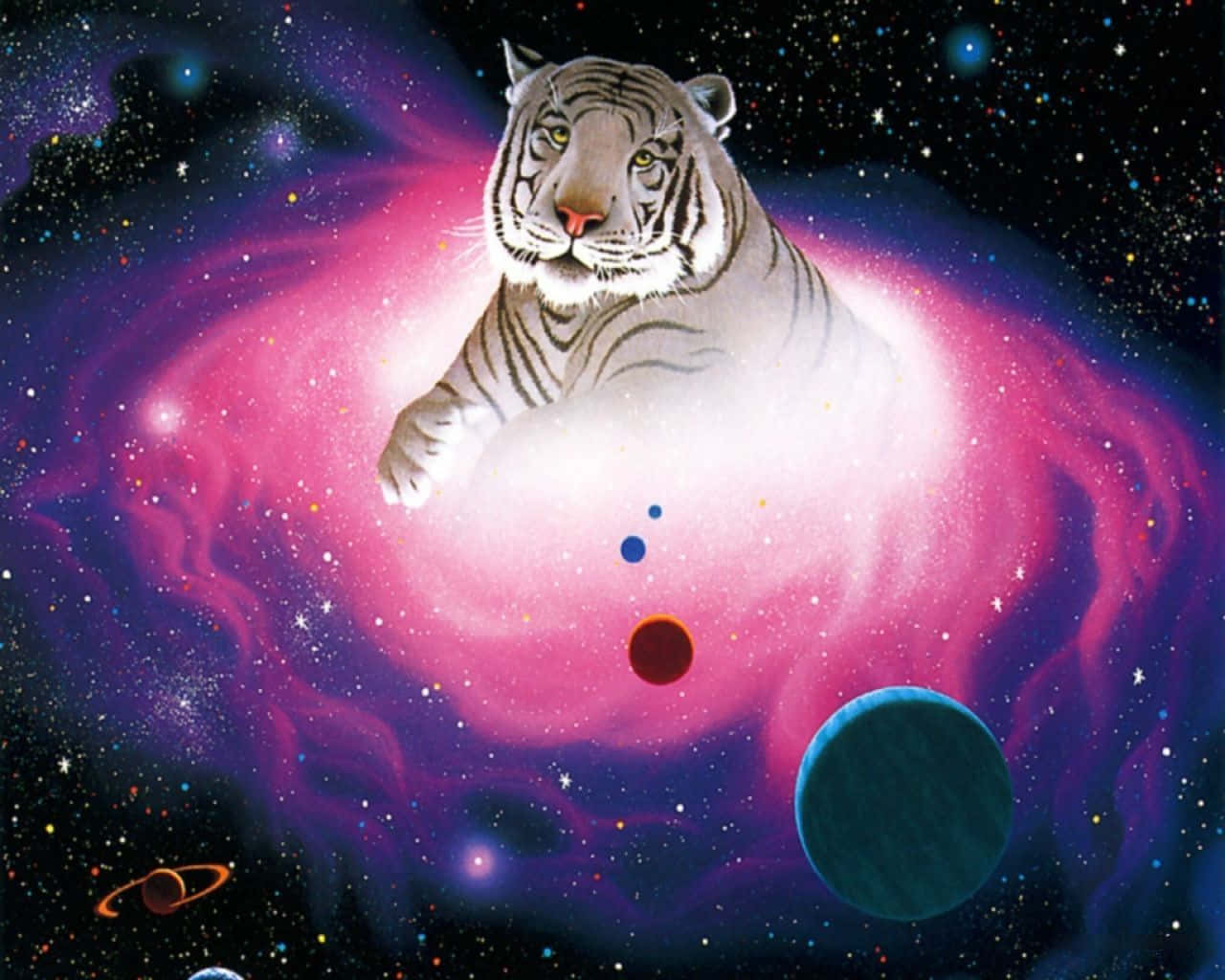 A mesmerizing mix of colors - the beautiful Tiger Galaxy Wallpaper