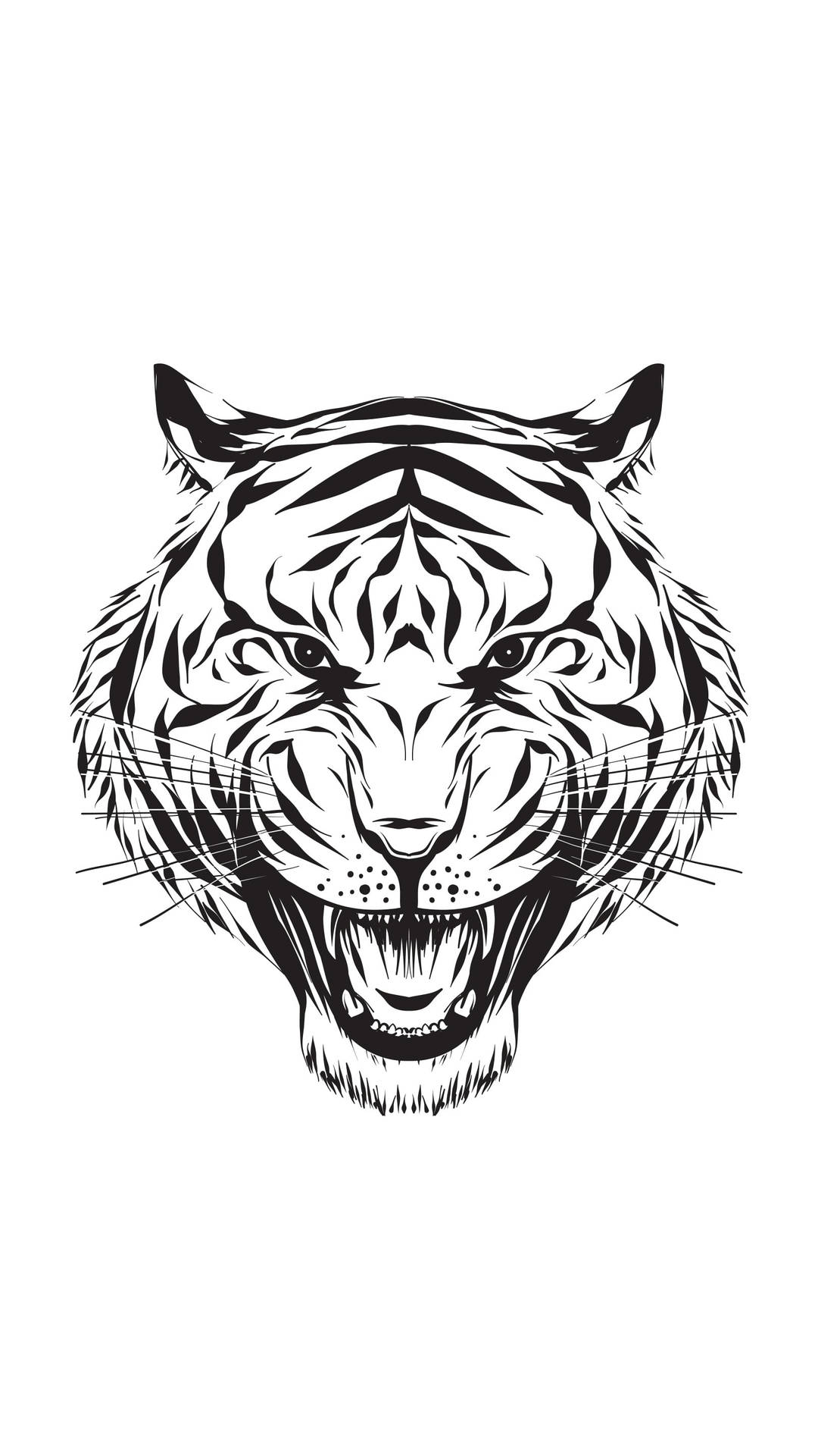 tiger face outline tattoo