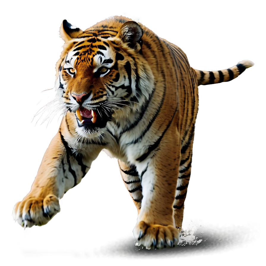 Tiger In Attack Mode Png 06252024 PNG