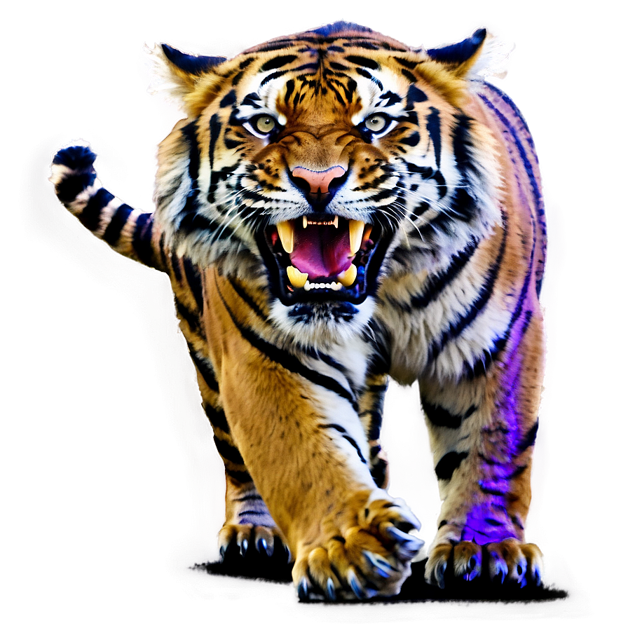 Tiger In Furious Stance Png Hlu21 PNG