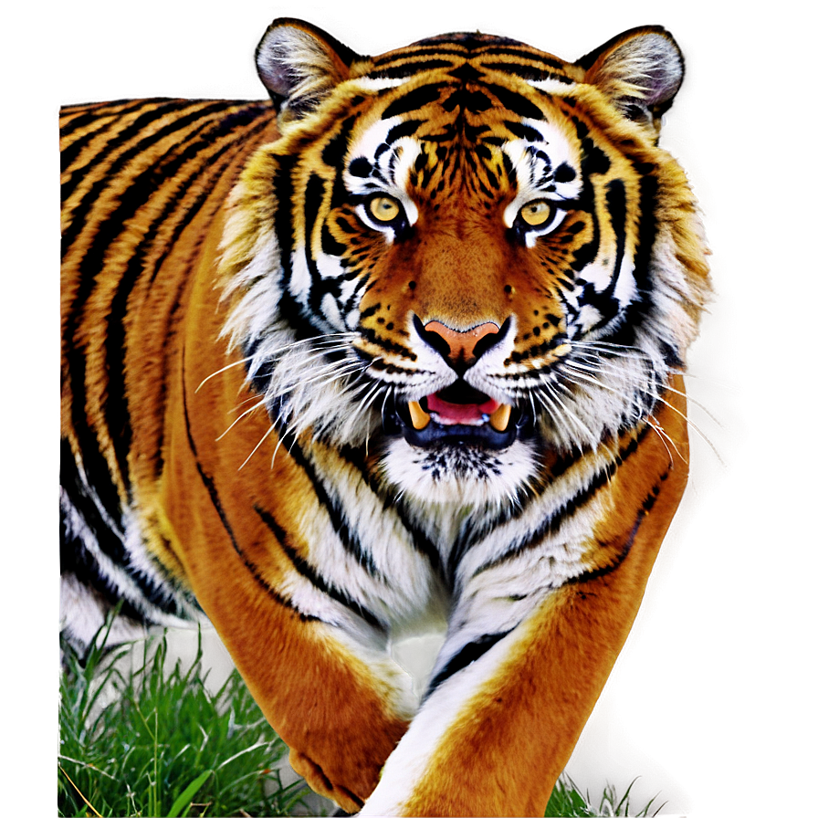 Tiger In Furious Stance Png Vay PNG