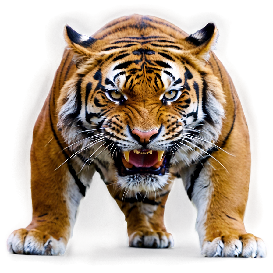 Tiger In Furious Stance Png Ylb PNG