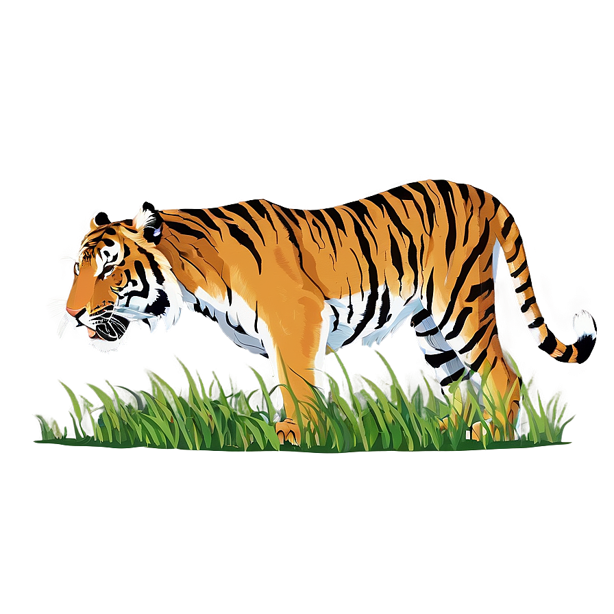 Tiger In Grass Png Ivi50 PNG