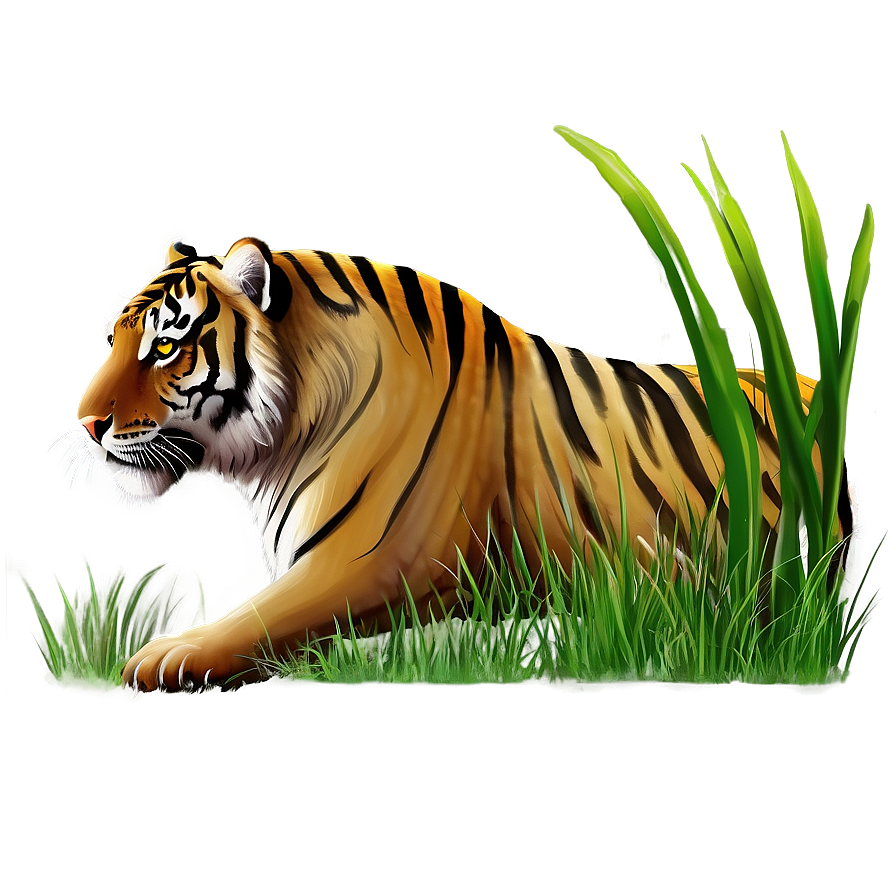 Tiger In Grass Png Rqn PNG