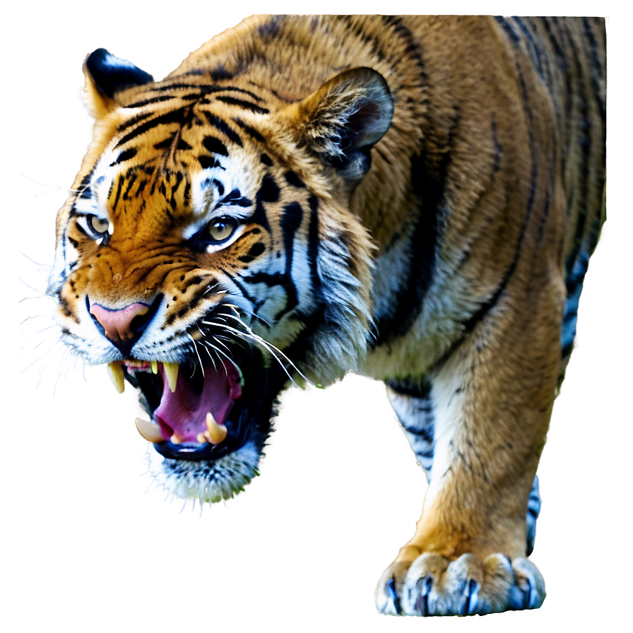 Tiger In Savage Roar Png 06252024 PNG