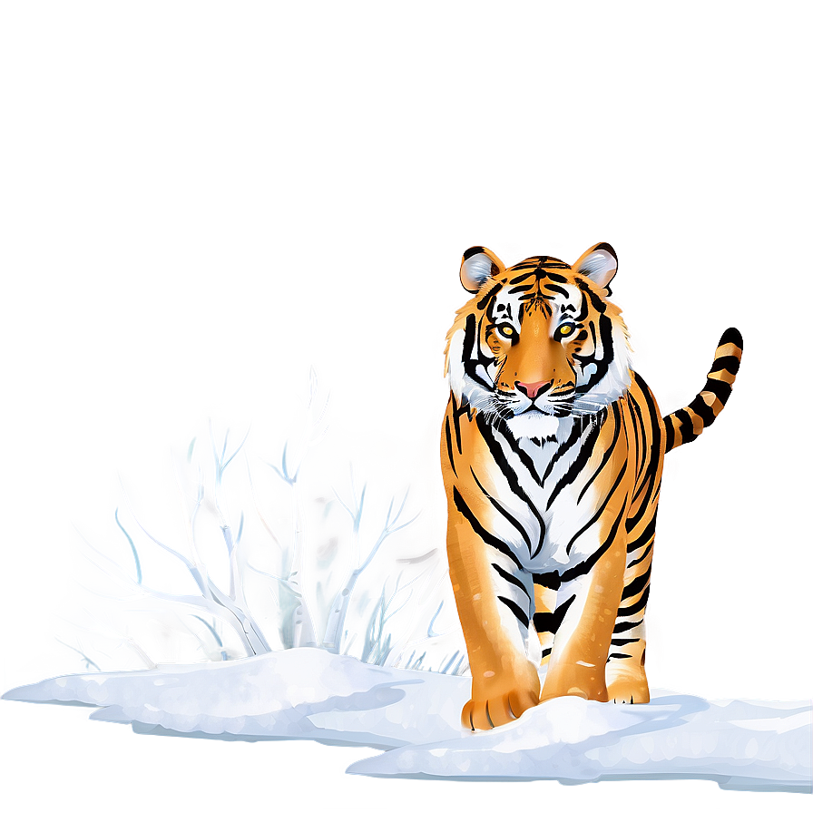 Tiger In Snow Png 05032024 PNG