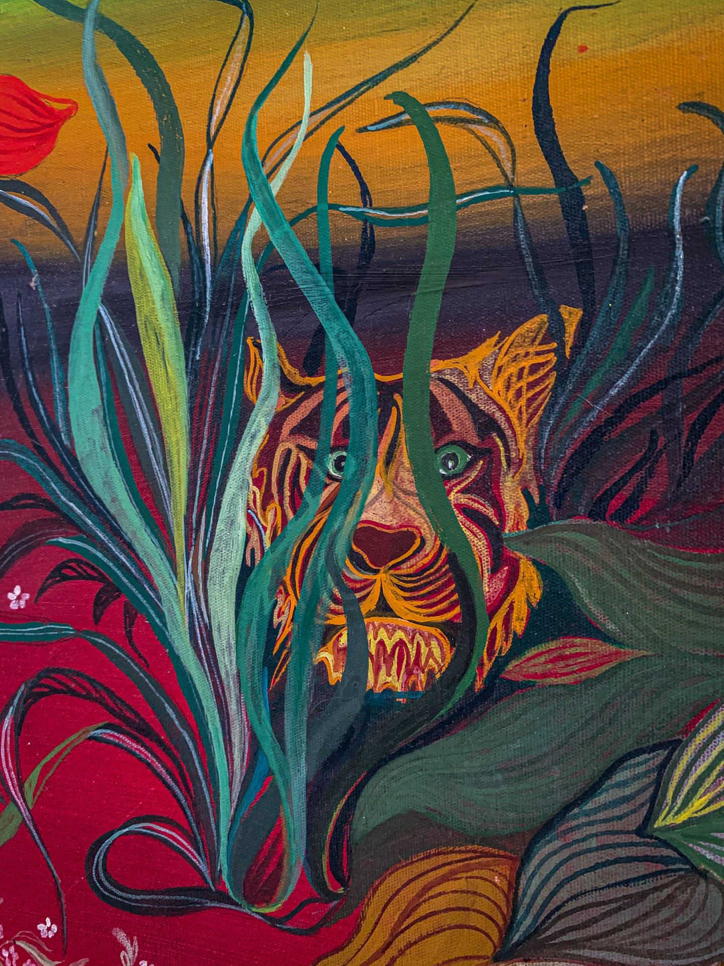 Tiger Japanese Art Painting Wallpaper