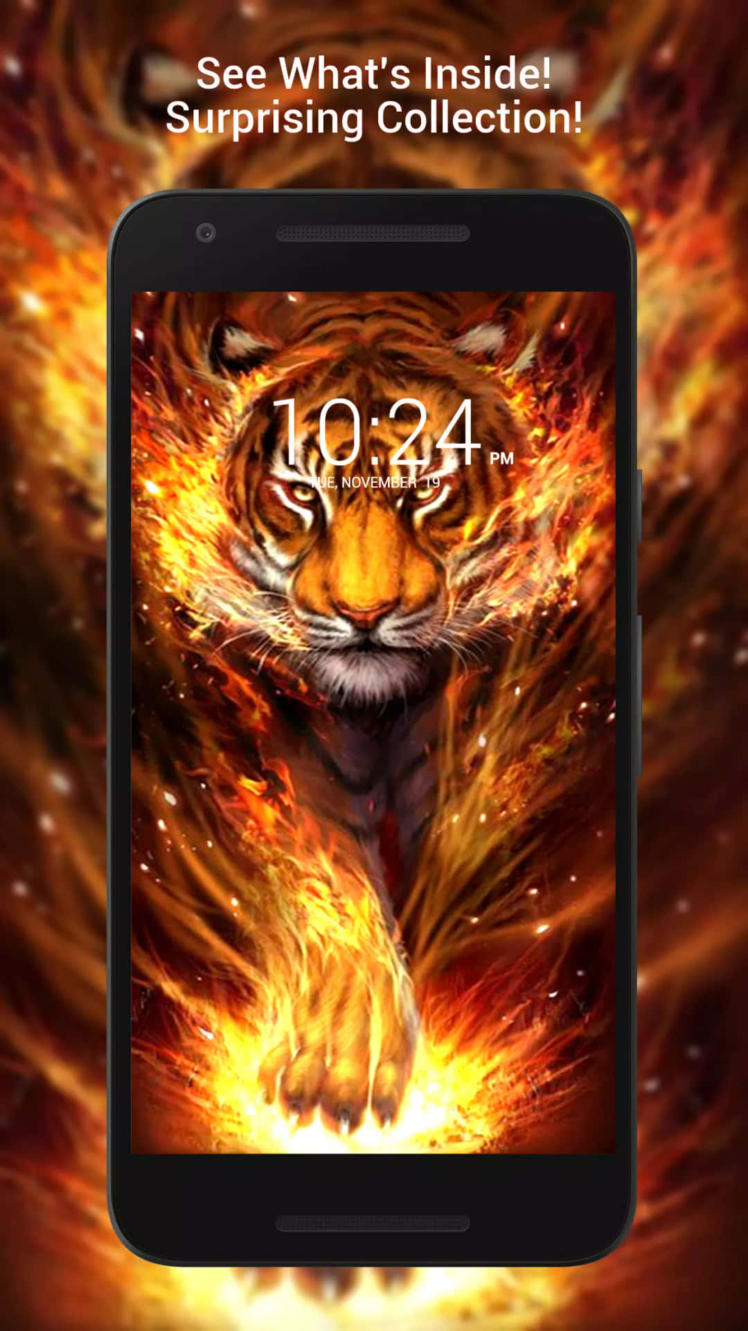 Unleash the power of the Tiger Phone Wallpaper