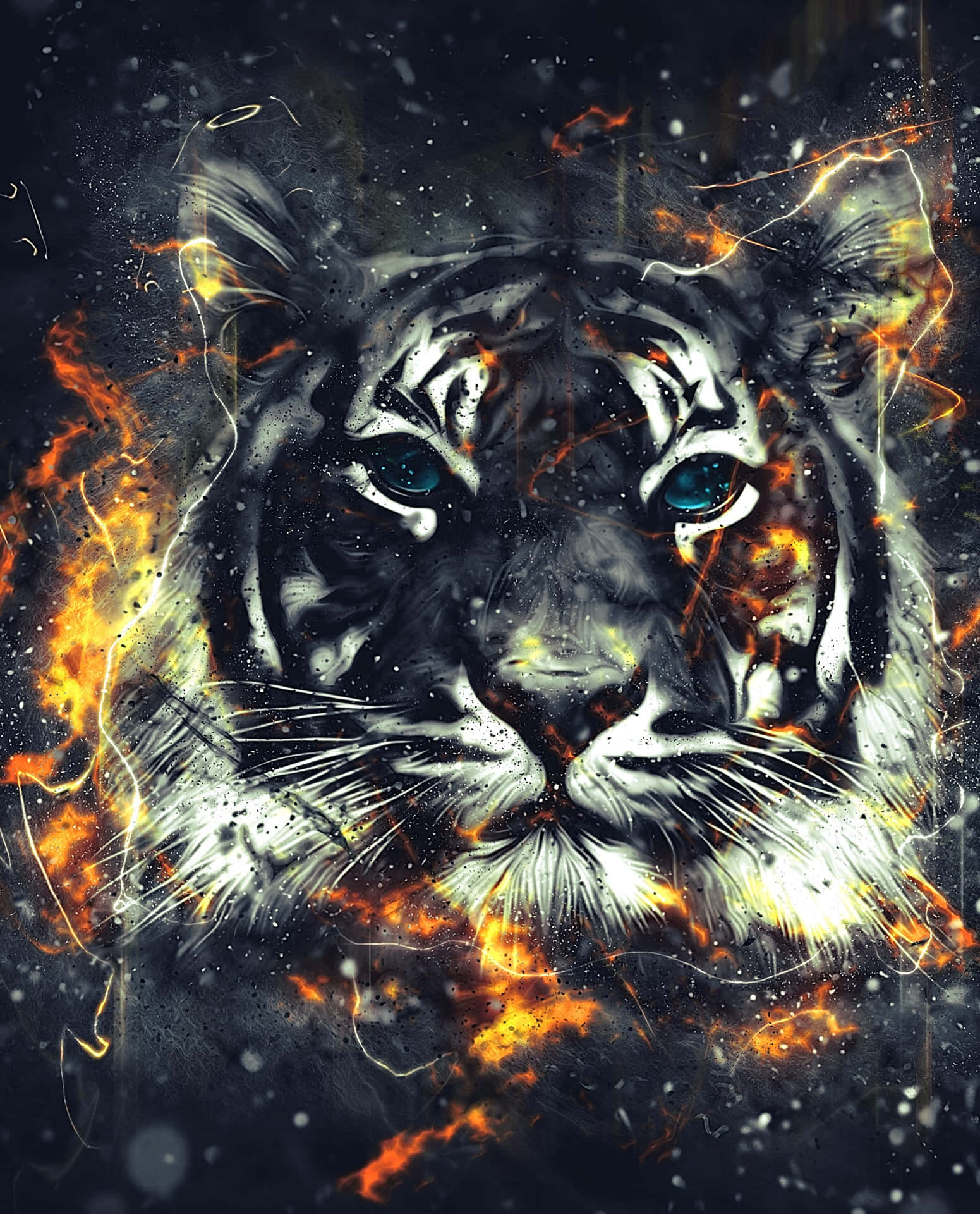 A Tiger With Fire In Its Eyes Wallpaper