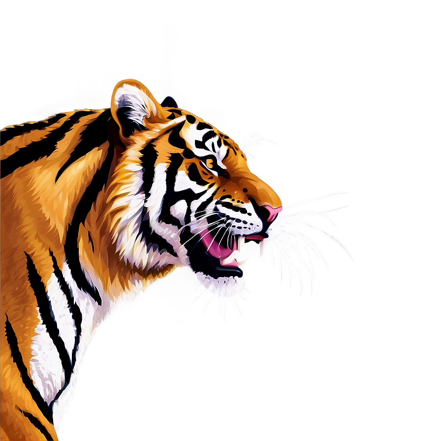 Tiger Roar Illustration Png 05032024 PNG