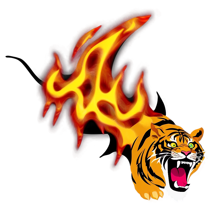 Tiger With Flaming Eyes Png 06252024 PNG