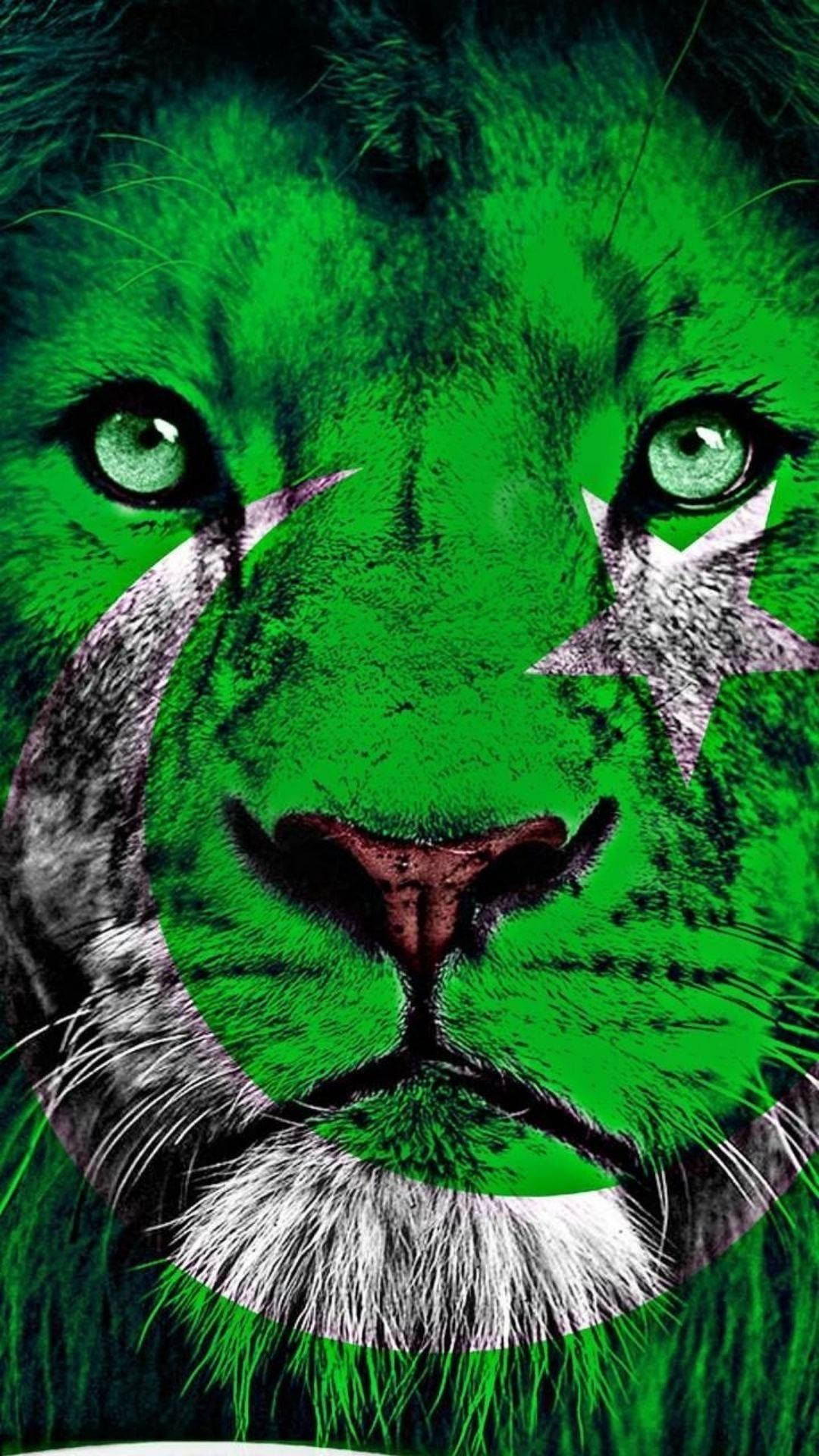 Tiger With Pakistan Logo Wallpaper