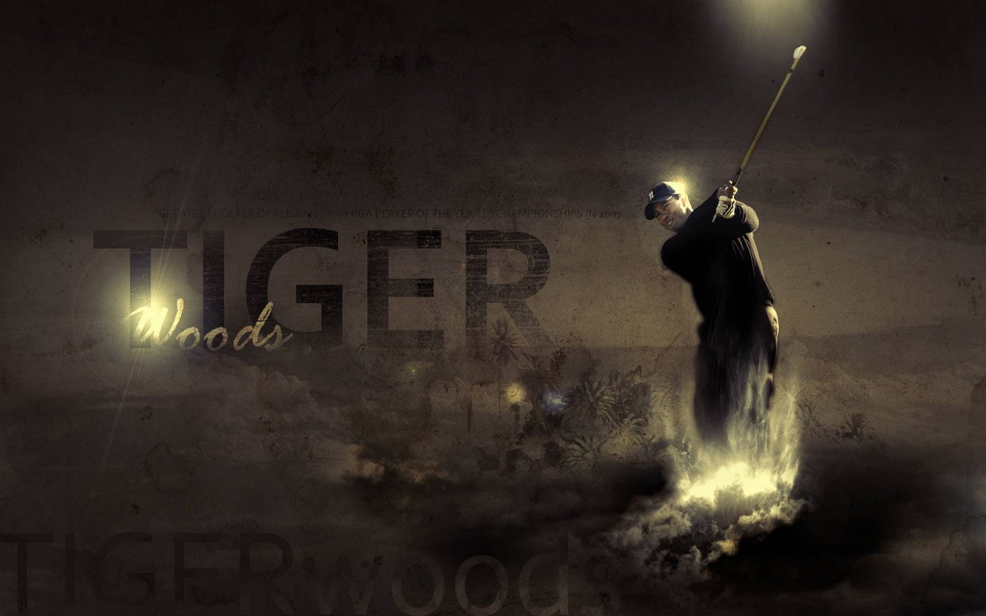 Tiger Woods Greatest Golfer Art Wallpaper