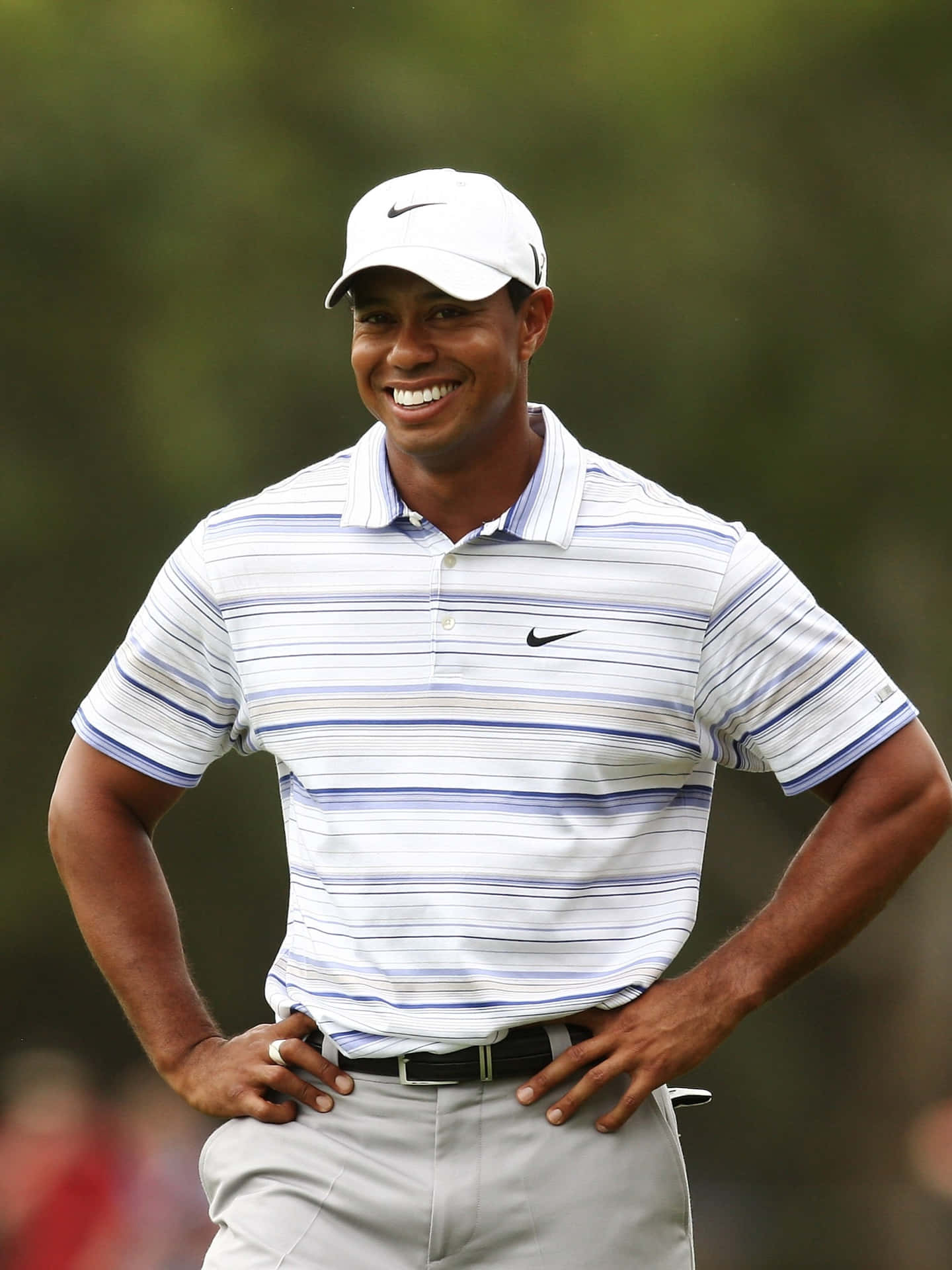 Smiling Tiger Woods Iphone Wallpaper