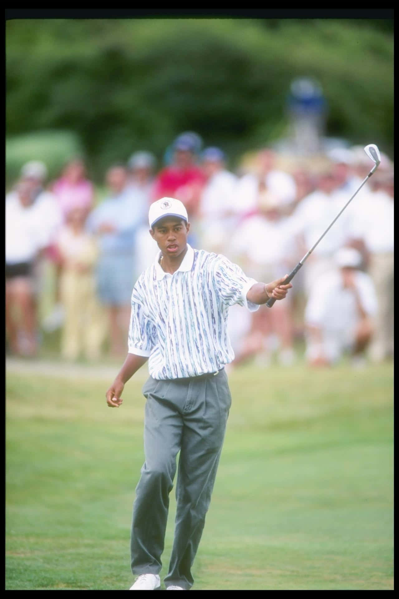 Fange op med golf legende Tiger Woods ved hjælp af iPhone's groovy tapet! Wallpaper