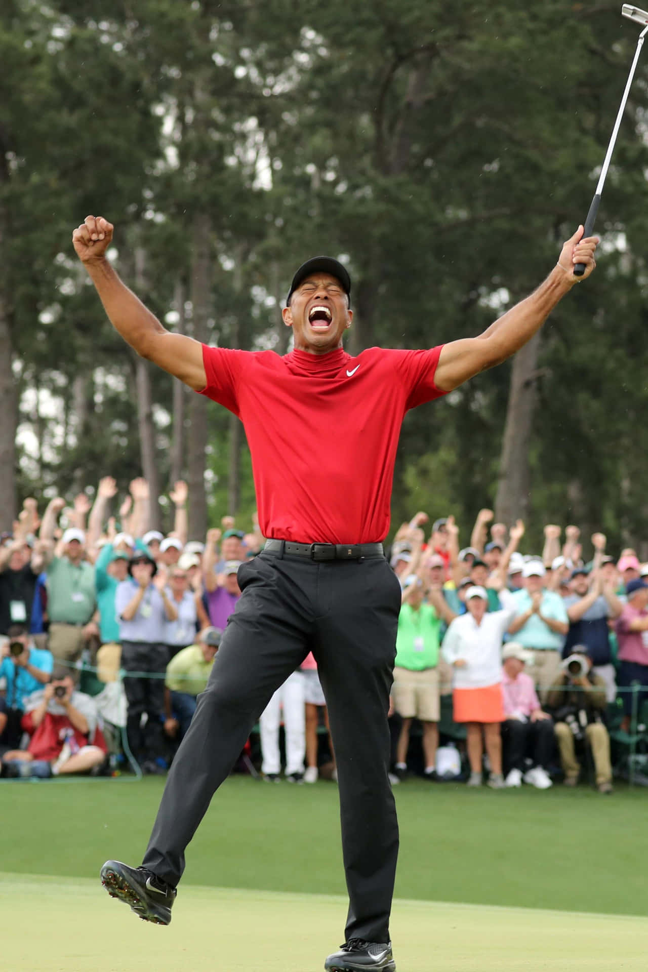The Victory Of Tiger Woods Iphone Wallpaper