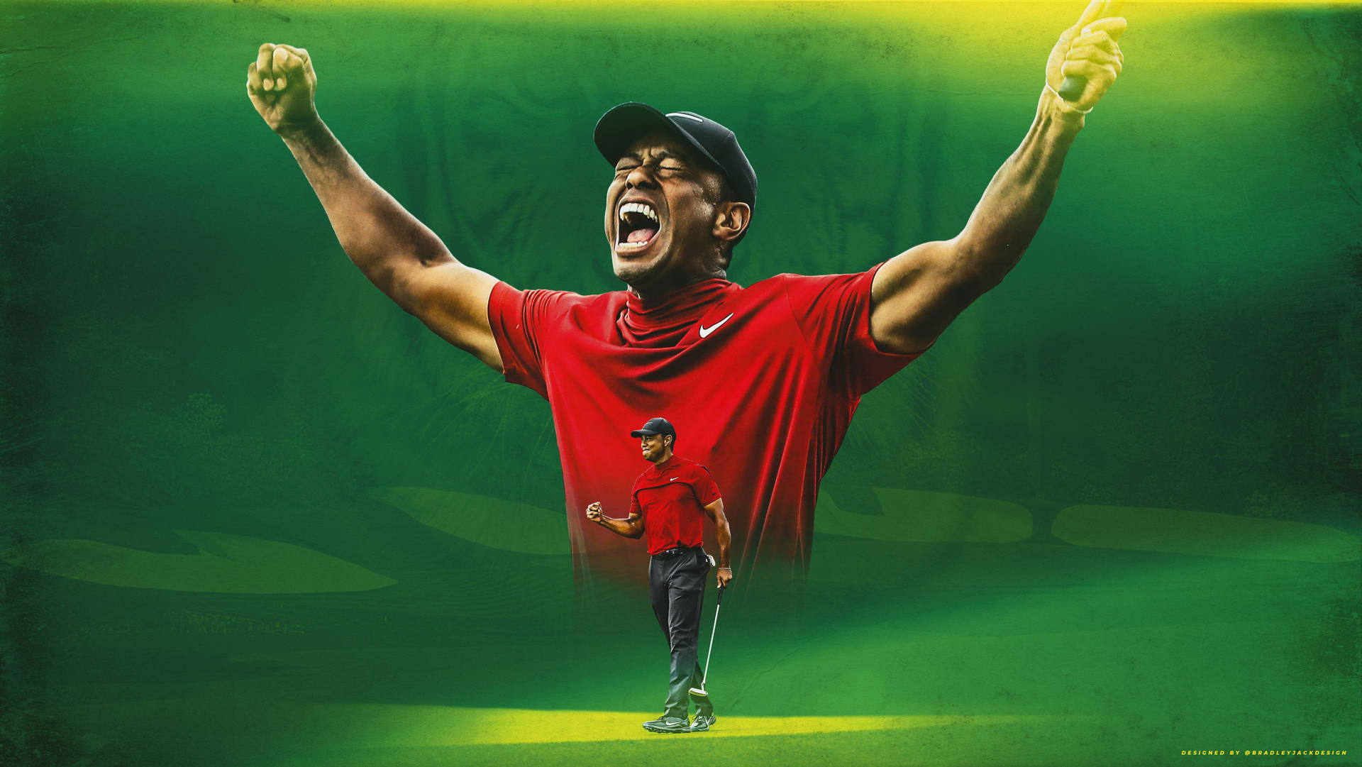 Tiger Woods Masters Green Background Wallpaper